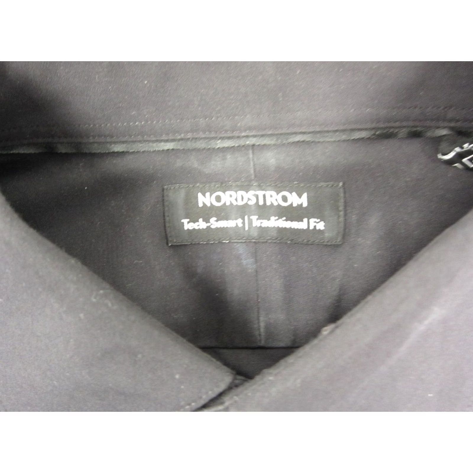 Nordstrom Nordstrom Shirt Mens 16.5 Large Black Button-Up Casual Solid Cotton Polyester Spandex 90s Classic Vintage: No Size US XL / EU 56 / 4 - 3 Thumbnail