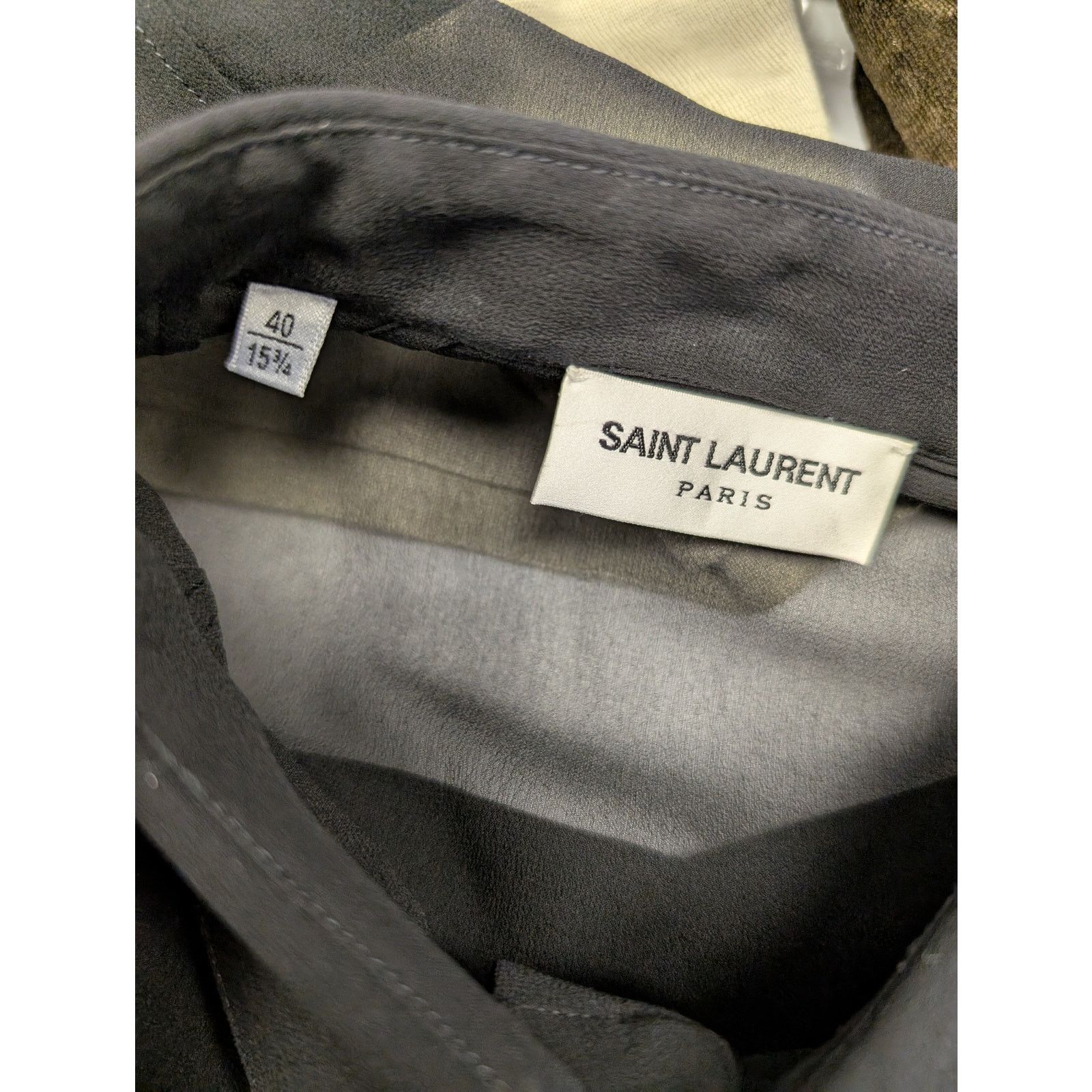 Saint Laurent Paris o1rshd1 Chemise Detail Ragla Georgette De Soie Lavee Shirt Size US M / EU 48-50 / 2 - 11 Thumbnail