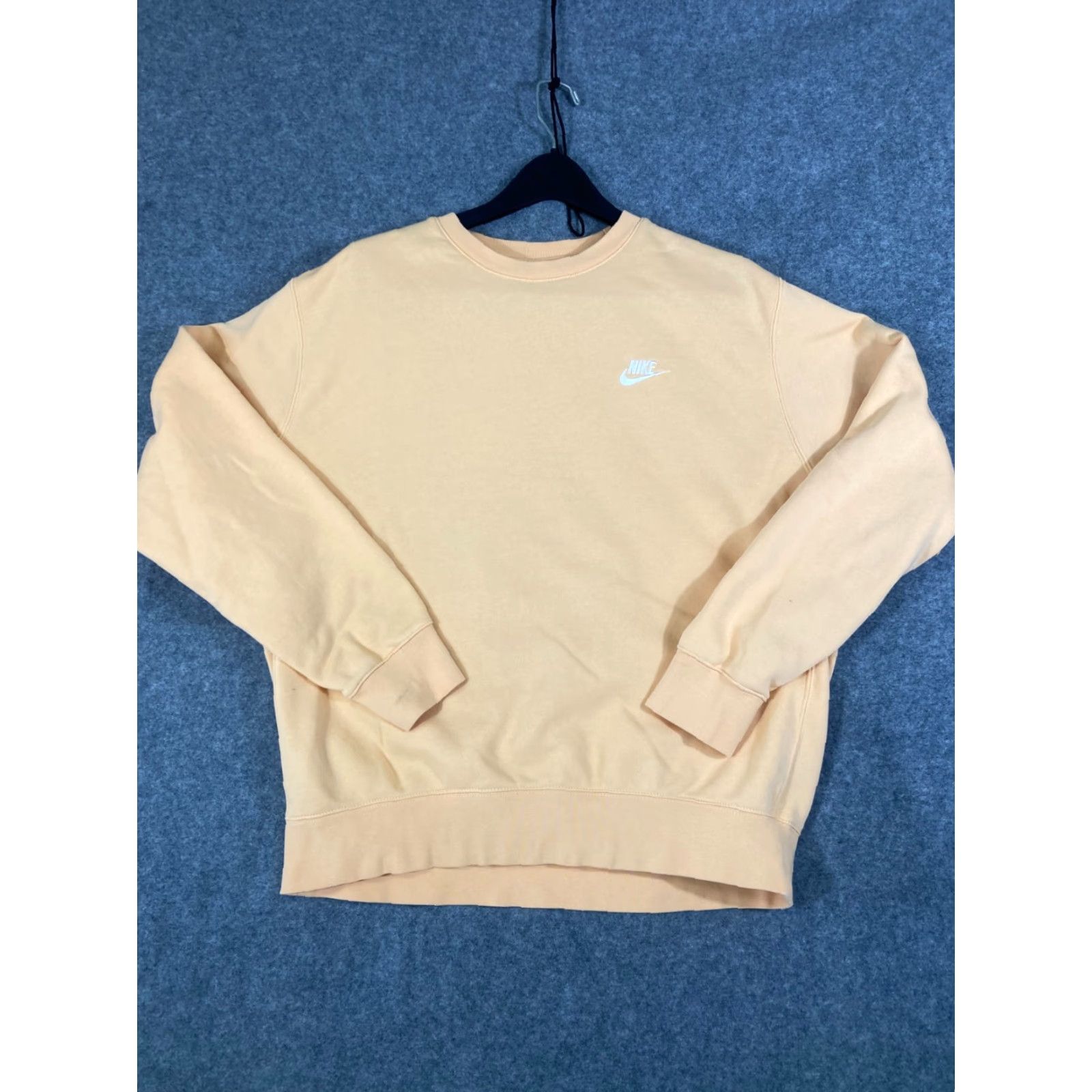 Nike Nike Sportswear Pullover Sweatshirt Mens Large Beige Fleece Long Sleeve Logo Crew Neck Size US L / EU 52-54 / 3 - 2 Thumbnail