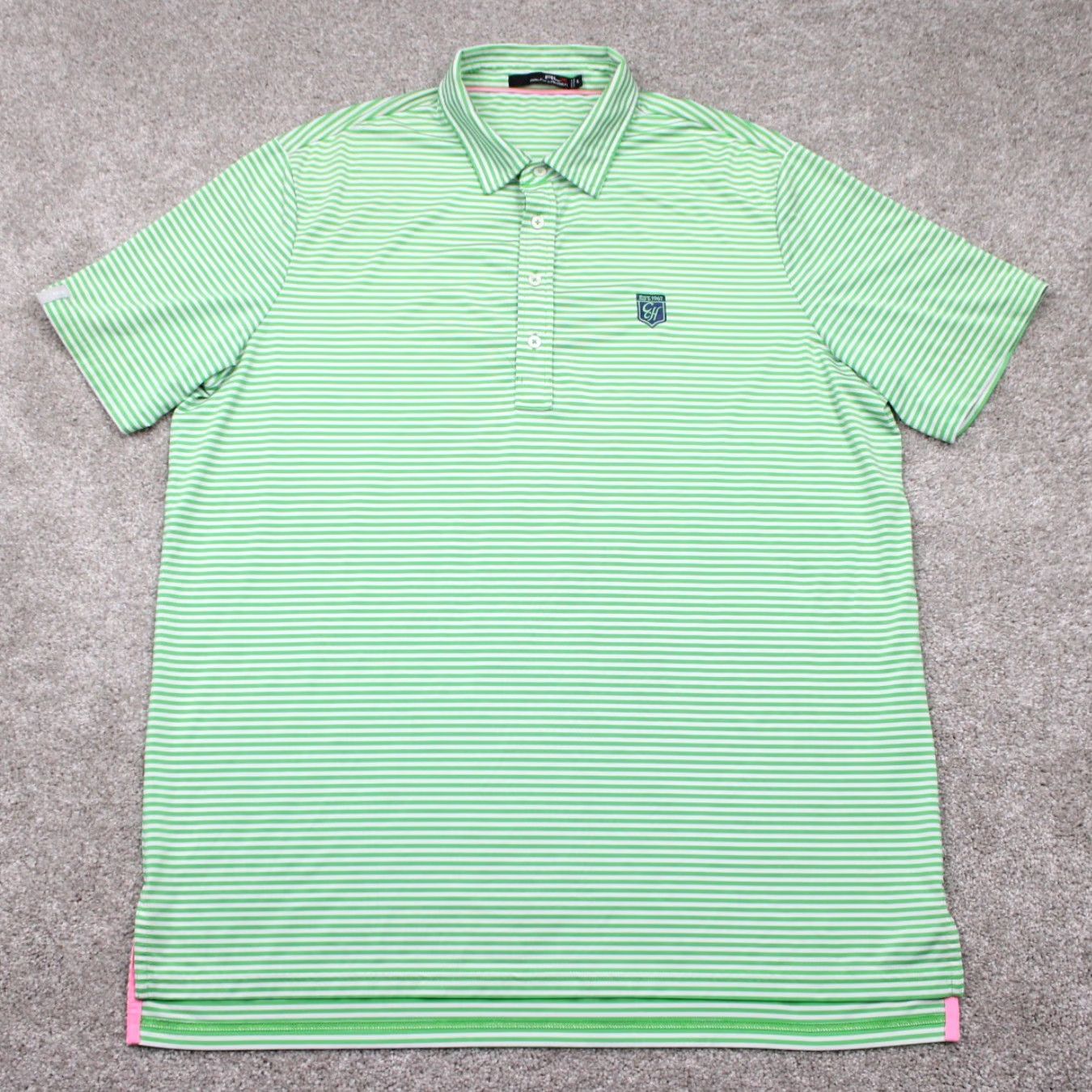 RLX Ralph Lauren RLX Ralph Lauren Polo Shirt Mens XL Green/White Polyester Blend Short Sleeve Pullover Polo Golf Activewear Size US XL / EU 56 / 4 - 2 Thumbnail