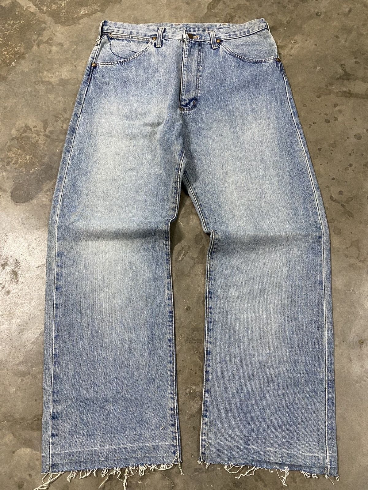 Vintage × Wrangler Vintage Wrangler Blue Bell Selvedge Washed Blue @257 Size US 33 - 9 Thumbnail