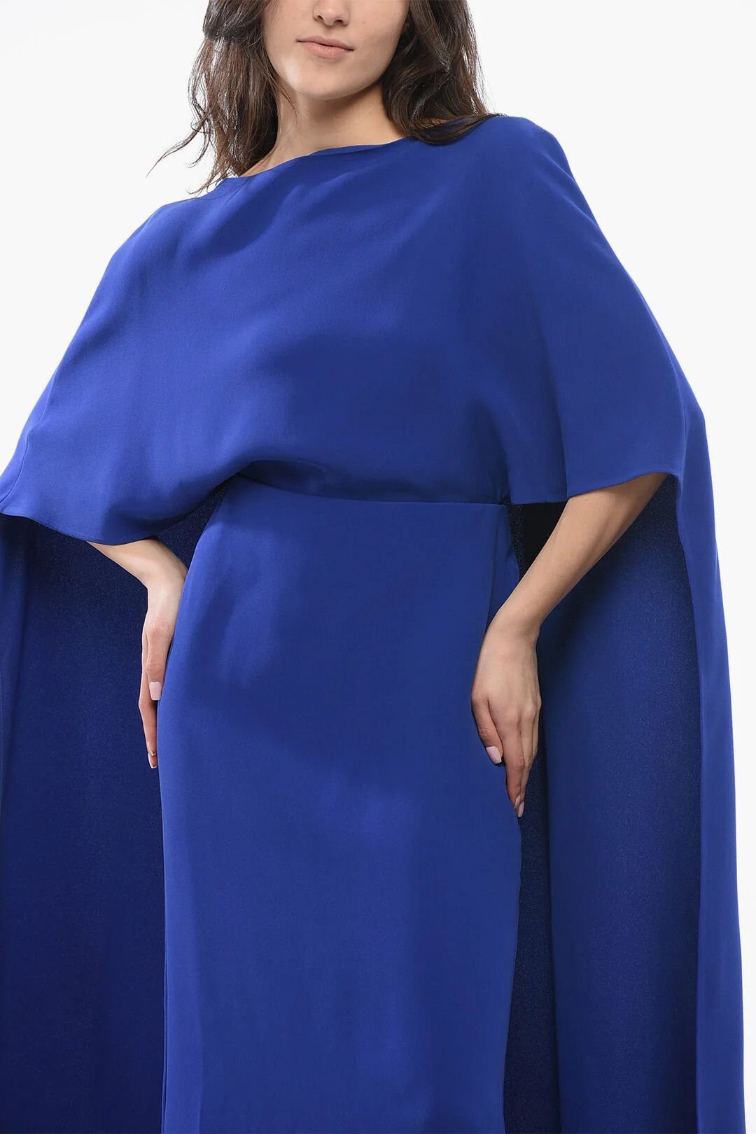 Valentino og1mm0426 Silk Boat-neck Dress in Blue Size XS / US 0-2 / IT 36-38 - 4 Thumbnail