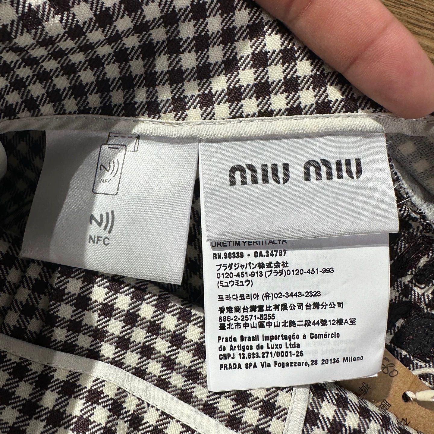 Miu Miu MIU MIU Checked Logo Leather Buckle Wool Pleated Skirt 36 Size 25" / US 0 / IT 36 - 4 Thumbnail