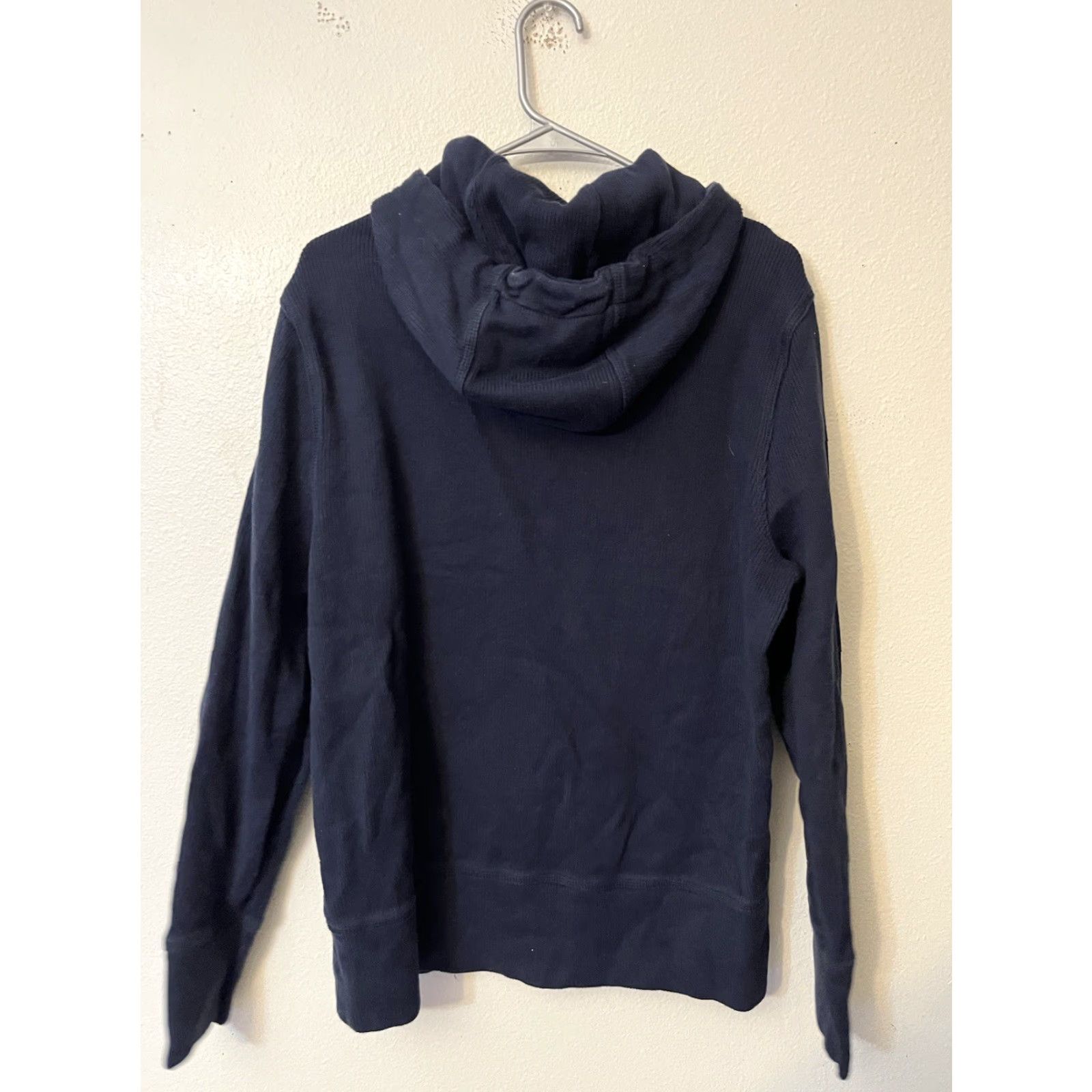 Banana Republic Banana Republic Hoodie Pullover Mens Large Navy Blue Fleece Hooded Pockets Ribbed Sports Activewear Casual Size L / US 10 / IT 46 - 3 Thumbnail