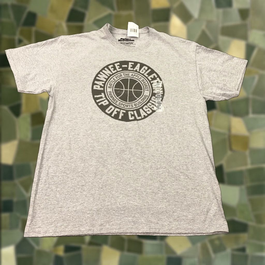Vintage Parks and Recreation Shirt Mens Large Gray Pawnee Eagleton Tip-Off Classic NWT Size US L / EU 52-54 / 3 - 1 Thumbnail