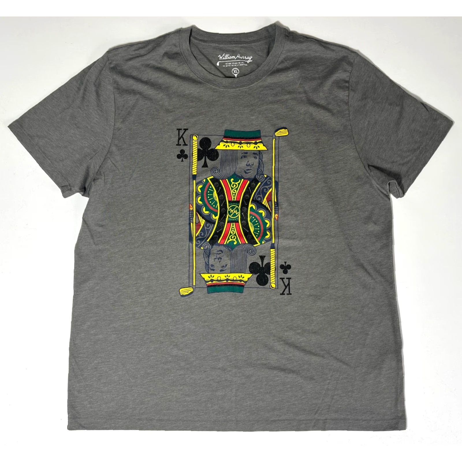 Vintage William Murray King of Clubs Golf T-Shirt Mens XL Gray Short Sleeve Crew Neck Cotton Polyester Regular Pattern Solid Size US XL / EU 56 / 4 - 3 Thumbnail