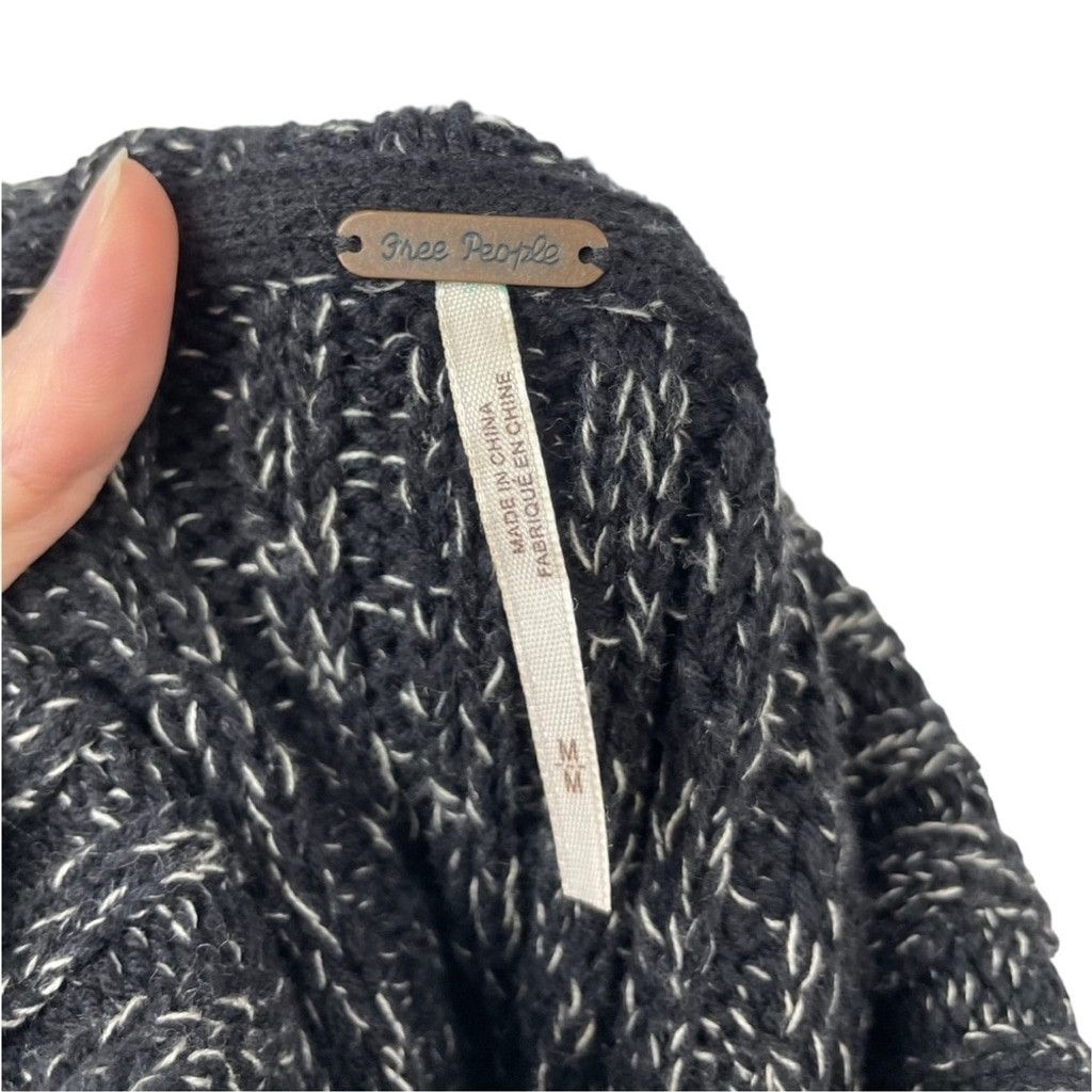 Free People Free People Black Marled Twisted Cable Knit Jumper Size M Size M / US 6-8 / IT 42-44 - 7 Thumbnail