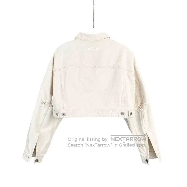 Miu Miu Miu Miu Cotton Back Logo Denim Jacket. Size US S / EU 44-46 / 1 - 2 Thumbnail