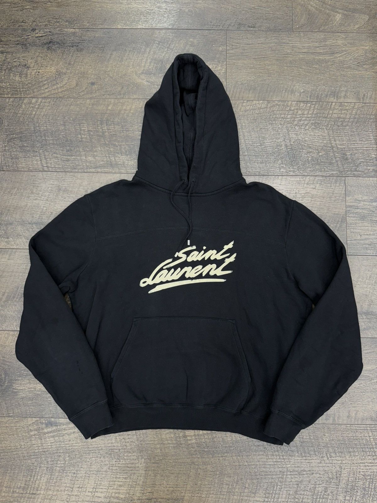 Saint Laurent Paris Signature Logo Hoodie Size US L / EU 52-54 / 3 - 1 Thumbnail
