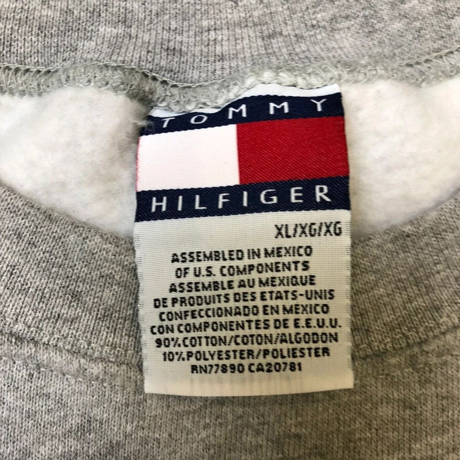 Tommy Hilfiger × Vintage Vintage Tommy Hilfiger Sweatshirt Flag 90s Pullover Crewneck Size US XL / EU 56 / 4 - 5 Thumbnail