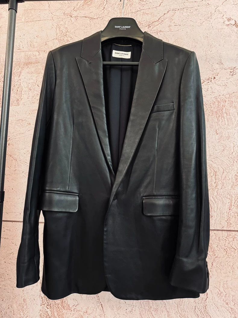 Saint Laurent Paris Saint Laurent Paris Sword collar leather jacket-2506 Size US M / EU 48-50 / 2 - 1 Thumbnail