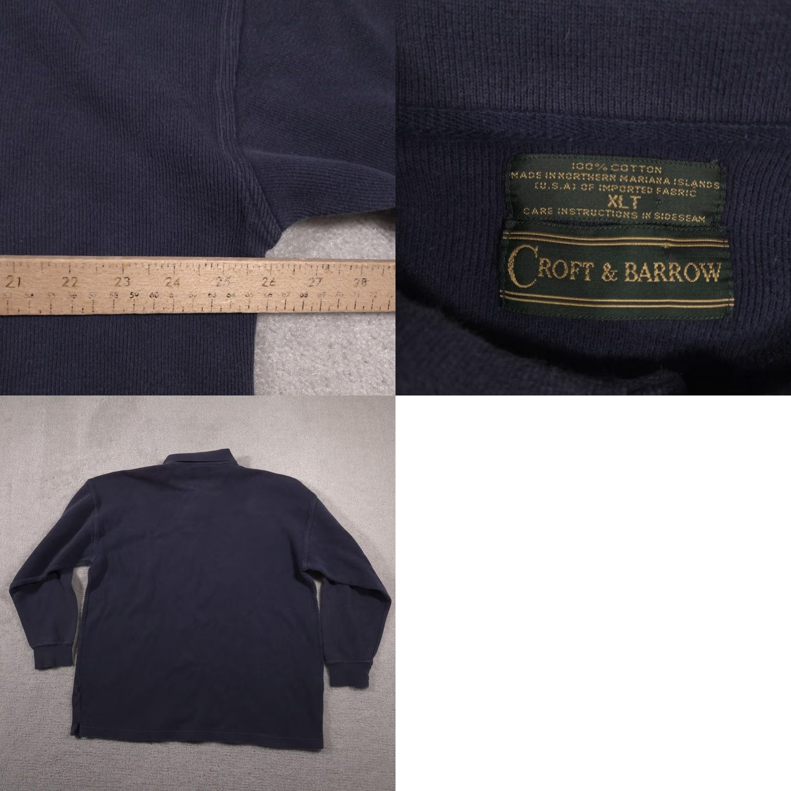 Croft & Barrow VINTAGE Croft & Barrow Polo Shirt Mens XLT Tall Long Sleeve Navy Crest 100% Cotton CB Embroidered Crest Mens XLT Size US XL / EU 56 / 4 - 9 Thumbnail