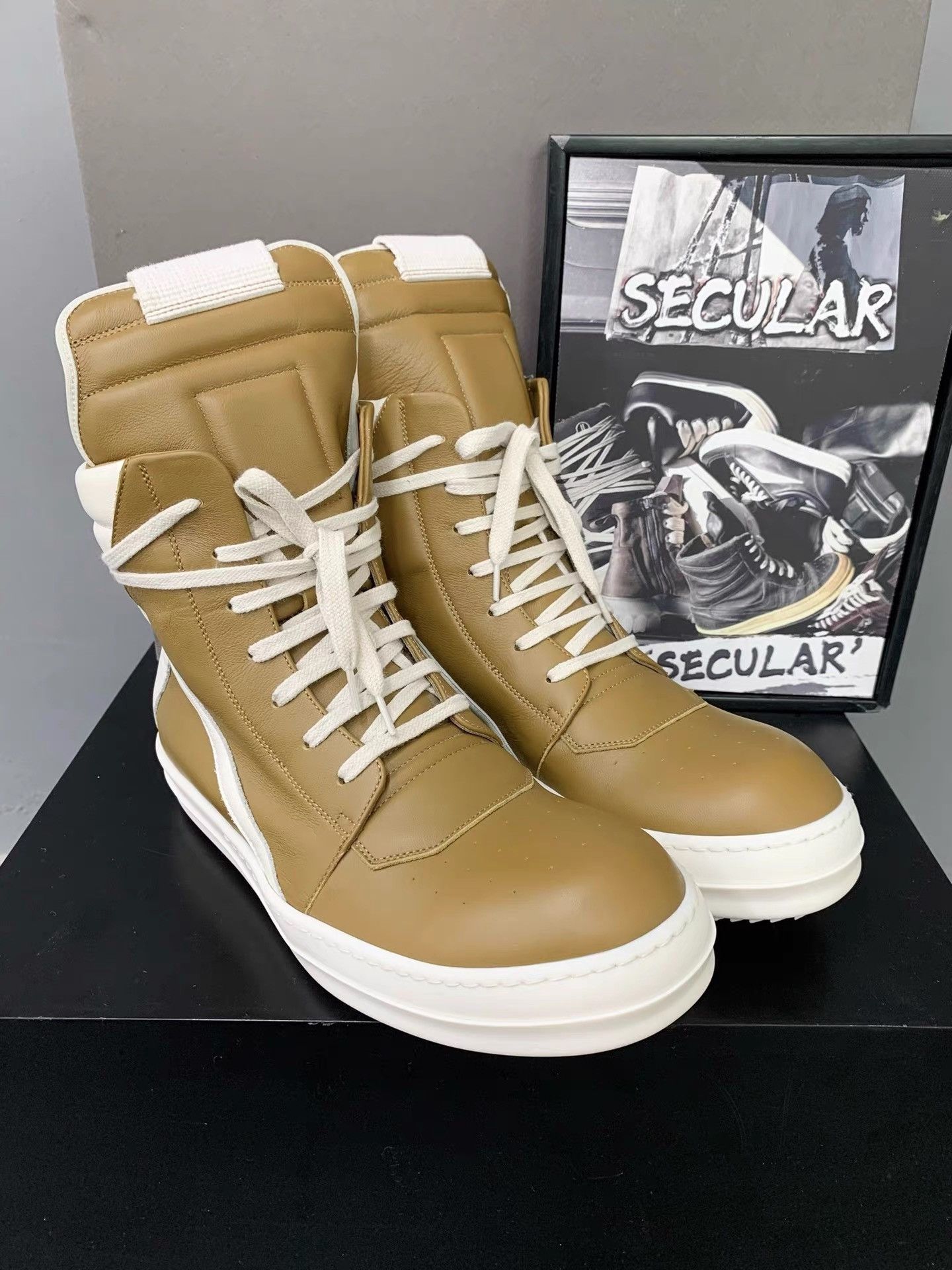 Rick Owens Rick Owens Ginger Inverted Triangle Geobasket K34 Size US 7 / EU 40 - 1 Thumbnail