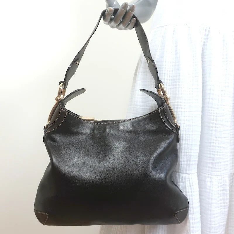 Gucci Gucci Creole Horsebit Dark Brown Leather Hobo Shoulder Bag Size ONE SIZE - 1 Thumbnail