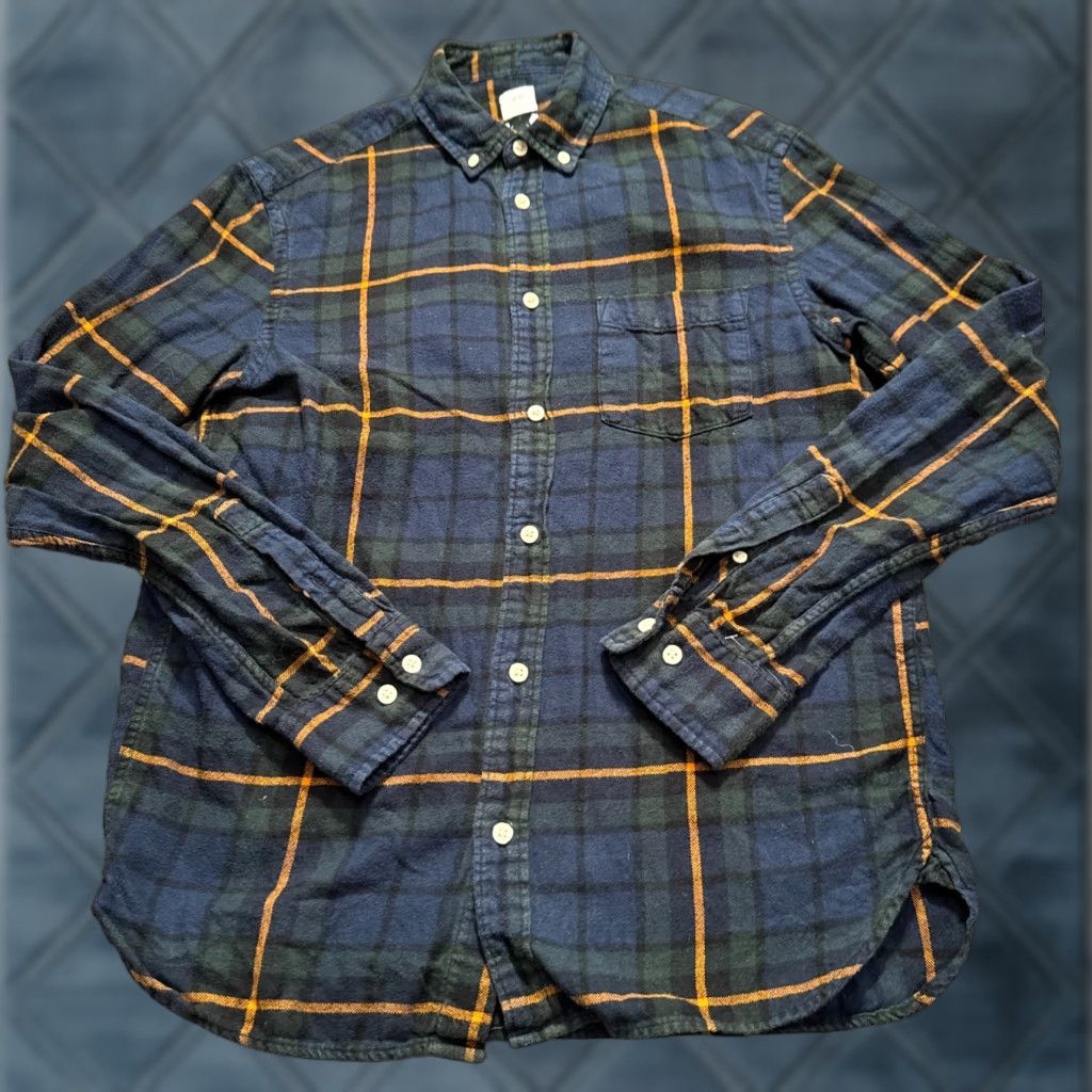 H&M H&M Shirt Mens Small Blue Plaid Flannel Pocket Long Sleeve Button Up Casual Size US S / EU 44-46 / 1 - 1 Thumbnail