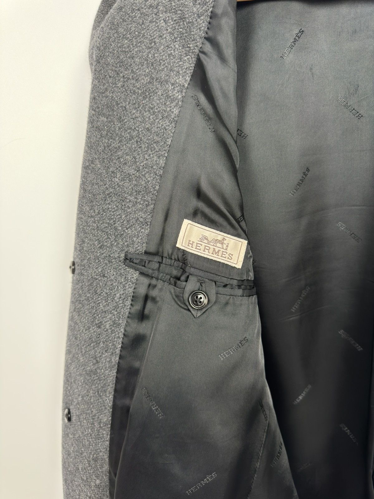 Hermes Hermes Heavy Wool Black-Grey Coat Size US M / EU 48-50 / 2 - 16 Thumbnail