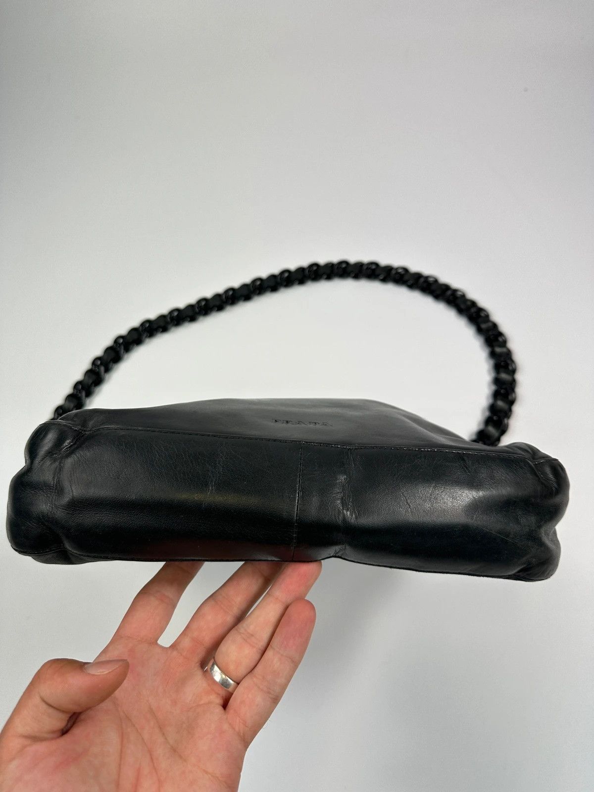 Prada Prada Milano SS99 Black Leather Chains Straps ShoulderBag Size ONE SIZE - 7 Thumbnail