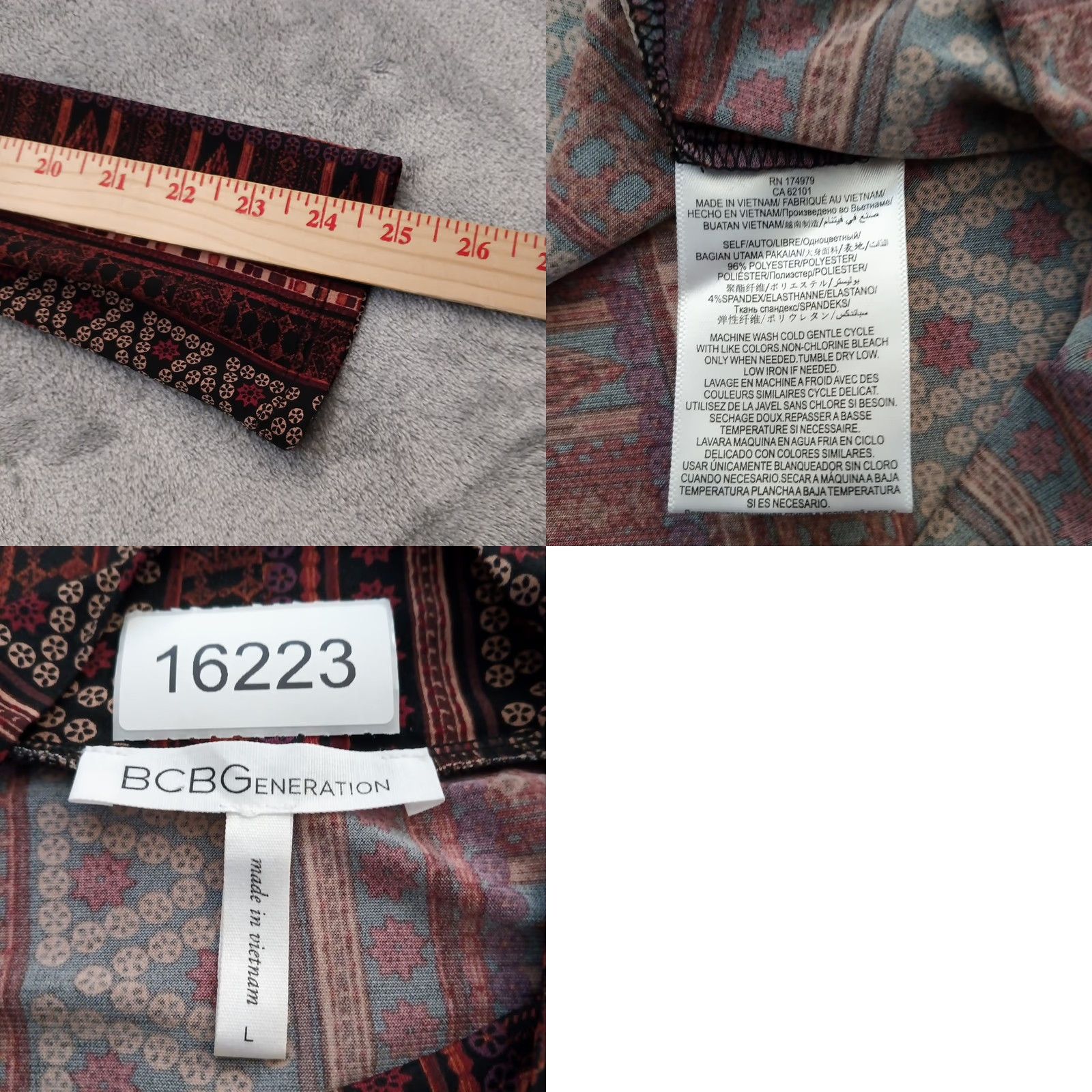 BCBGeneration BCBG Dress Short Brown Geometric A-Line Long Sleeve Pullover L Brown Geometric A-Line Women's L Size L / US 10 / IT 46 - 8 Thumbnail
