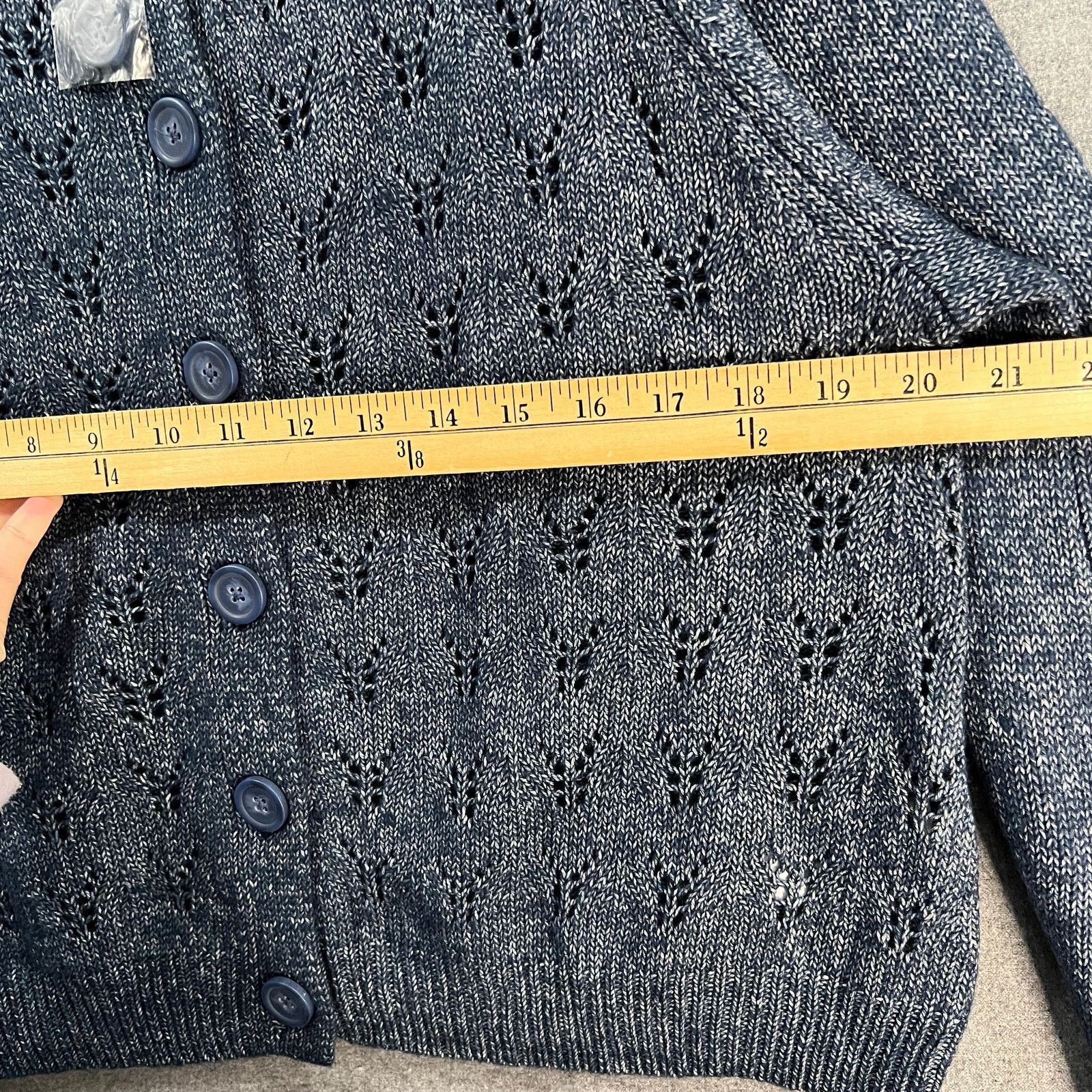 Other Candace Cameron Bure Pointelle Sweater with Novelty Button Size M / US 6-8 / IT 42-44 - 6 Thumbnail