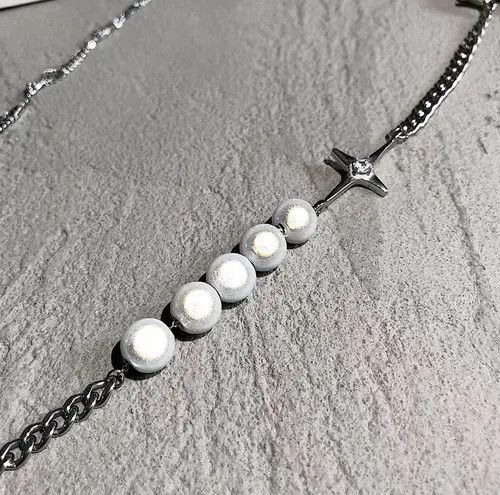 Designer × Vintage Retro reflective pearl necklace Size ONE SIZE - 4 Thumbnail