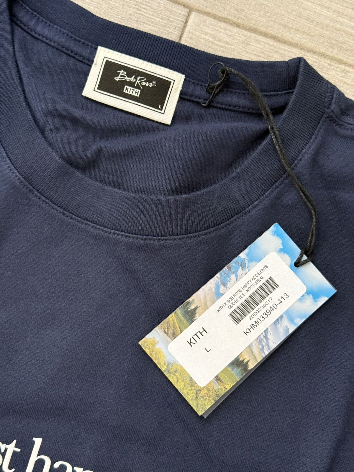 Kith KITH Bob Ross Happy Accidents Quote Tee Nocturnal Sz Large Size US L / EU 52-54 / 3 - 6 Thumbnail