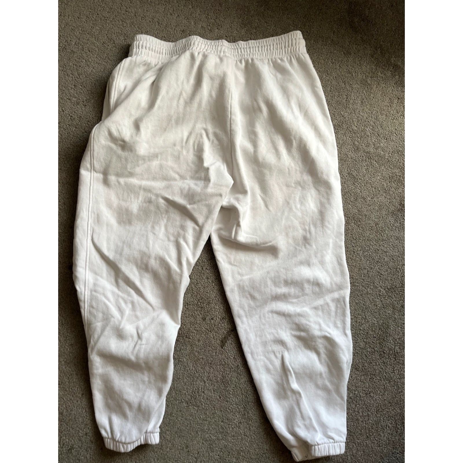 H&M VINTAGE H&M Sweatpants Womens Size Large White Taper Fit Soft Lounge Comfy Casual Size 36" / US 14 / IT 50 - 3 Thumbnail