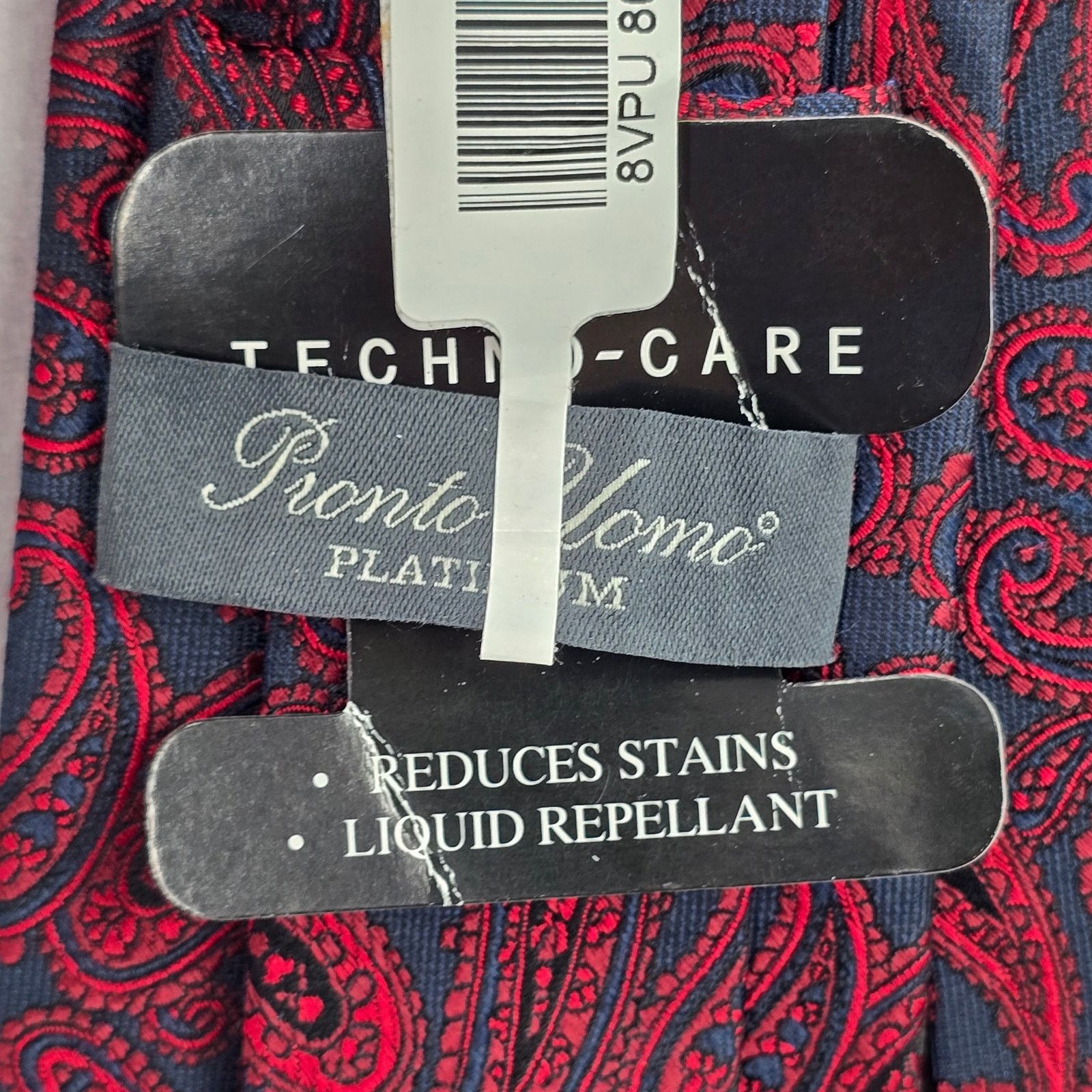 Other Pronto Plomo Platinum Red Blue Floral Paisley Silk Neck Tie Size 30 - 5 Thumbnail