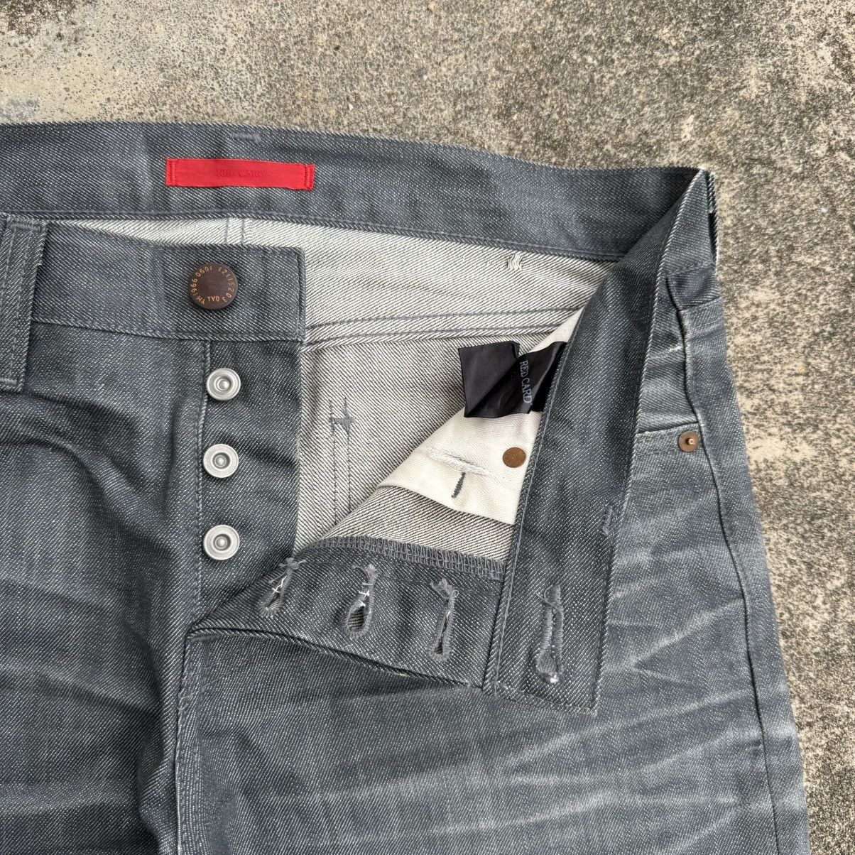 VINTAGE RED CARD FADED GRAY JEAN DENIM PANTS