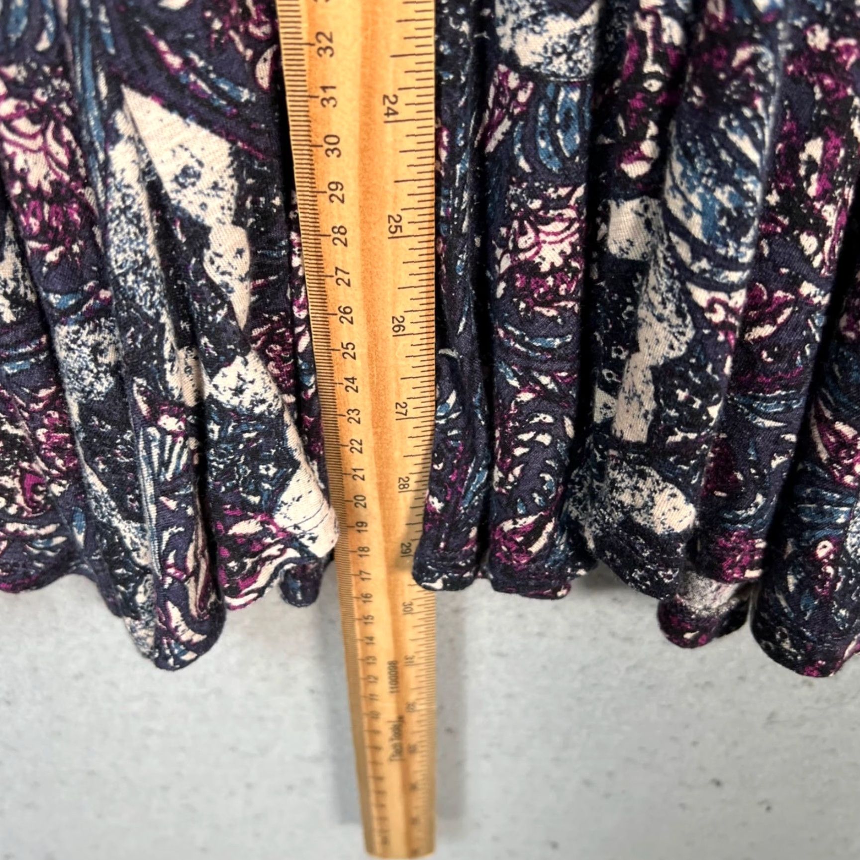 Free People Free People Womens Medium Printed Flared Mini Dress Long Sleeve Boho Rayon Blend Size M / US 6-8 / IT 42-44 - 7 Thumbnail