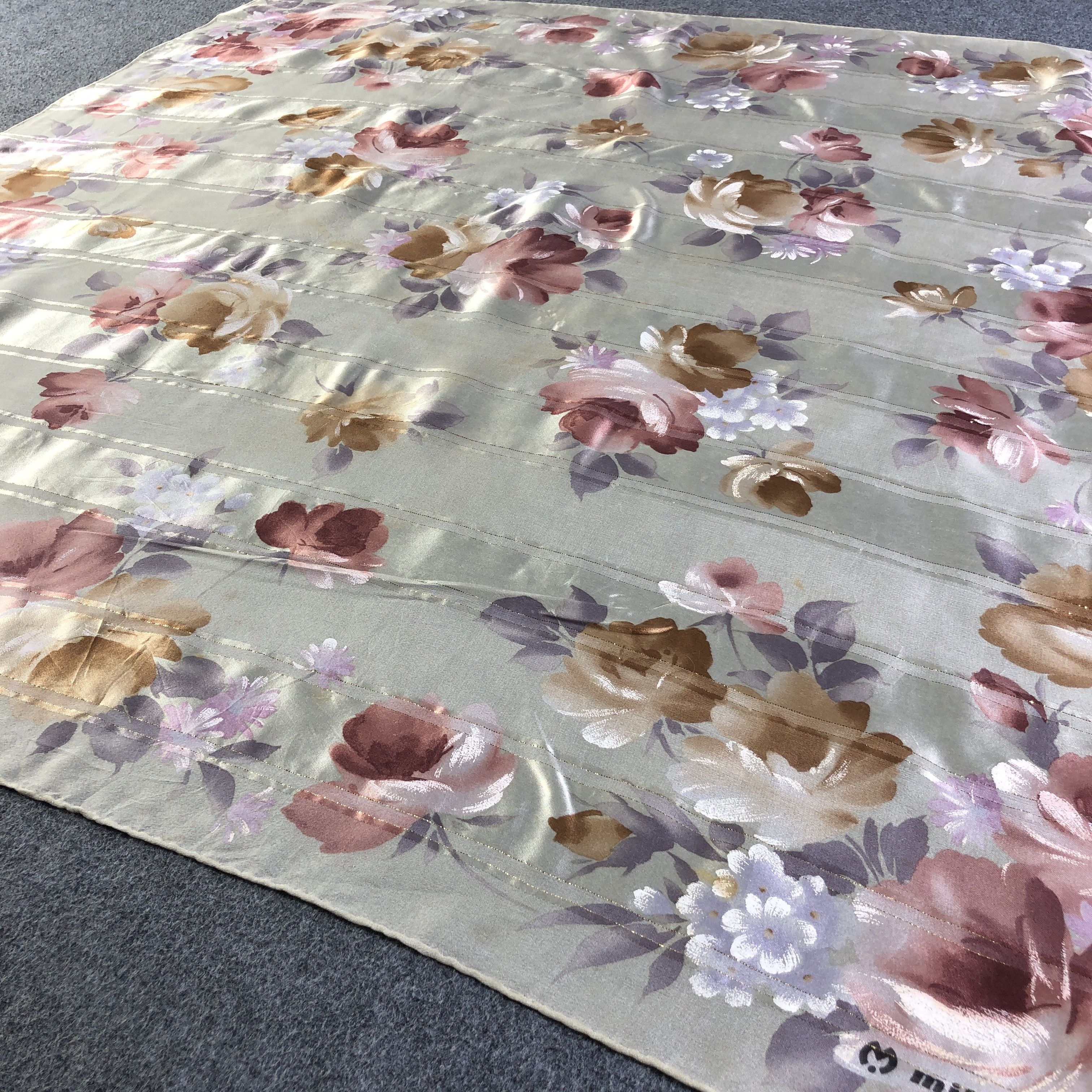 Mila Schon Mila Schon Floral Hand Rolled Silk Scarf M1009 Size ONE SIZE - 3 Thumbnail