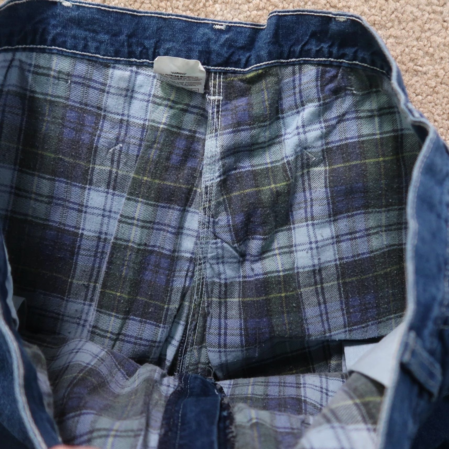 Carhartt VINTAGE Carhartt Jeans Flannel Lined 42x30 Blue Denim Men Carpentry Workwear 5-Pocket Pattern Solid Mid Rise Relaxed Denim Jeans Men US Size US 42 / EU 58 - 4 Thumbnail