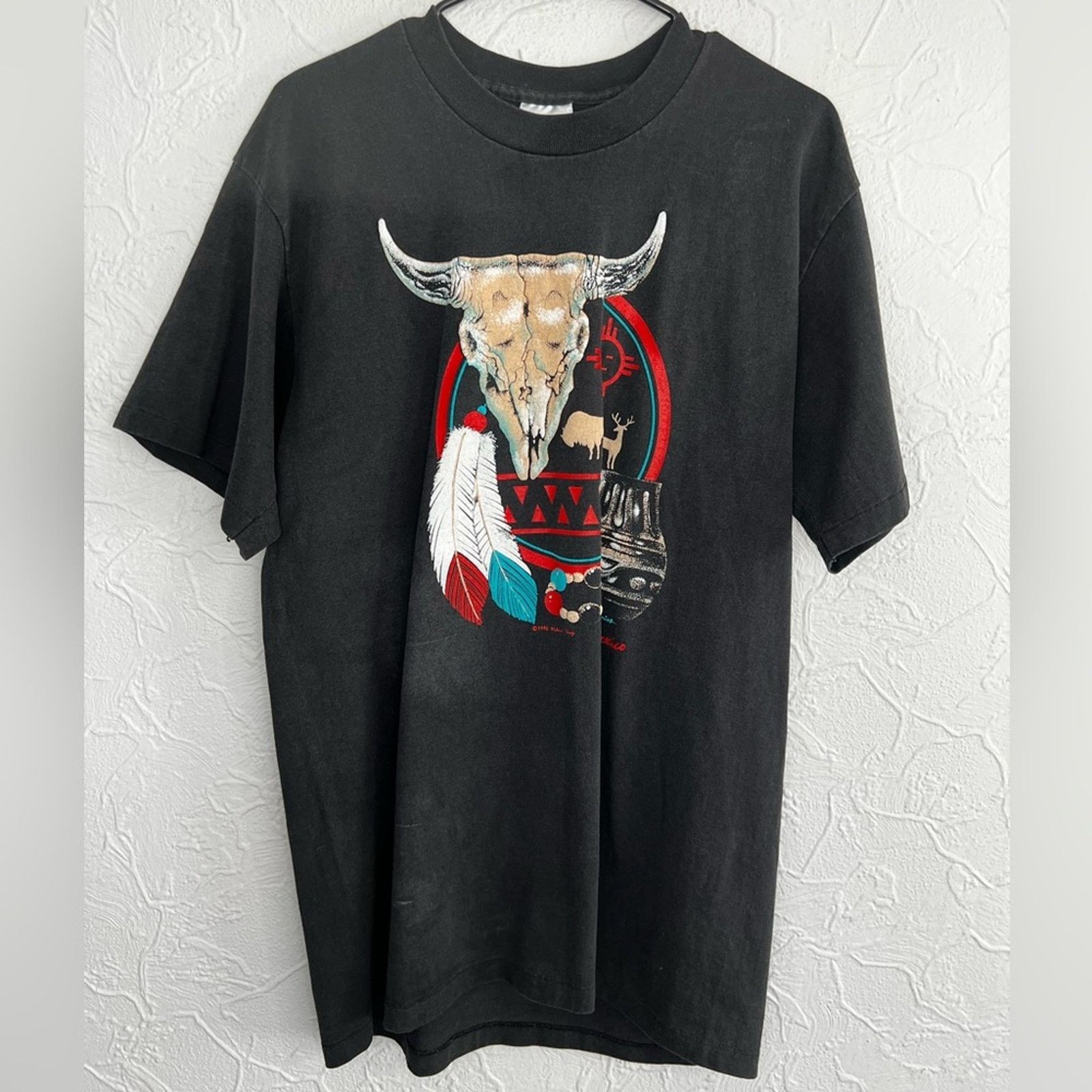 Vintage VINTAGE 90s ARIZONA STEER SKULL COWBOY SINGLE STITCH ONEITA Size US XL / EU 56 / 4 - 1 Thumbnail