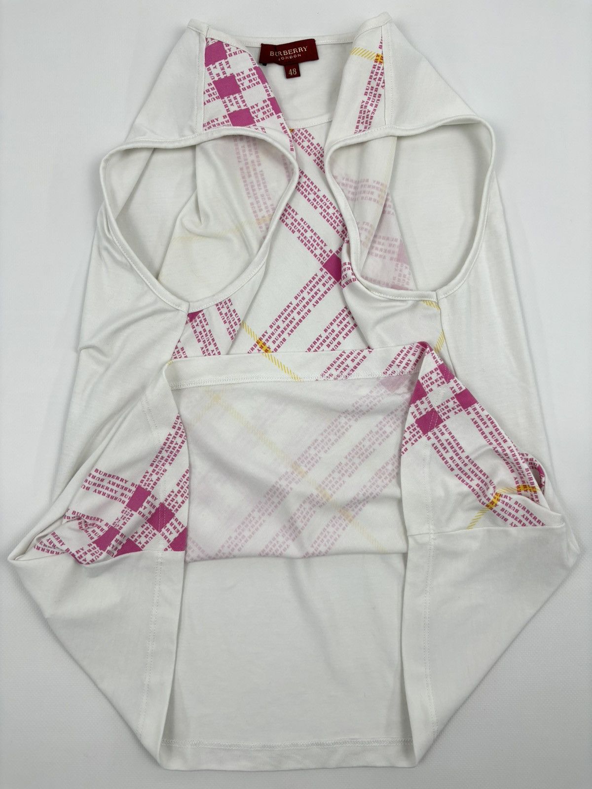 Burberry Y2K Prorsum London Monogram Print Nova Check Sleeveless Tank Top Blouse T-Shirt 48 Size M / US 6-8 / IT 42-44 - 19 Thumbnail