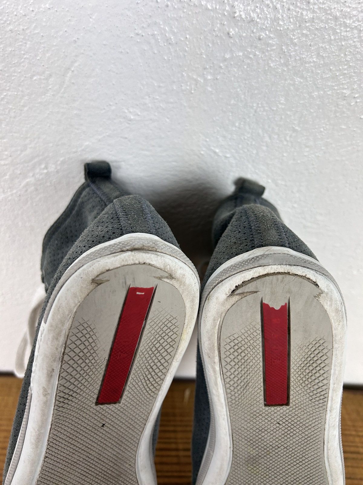 Prada Prada Sport Grey Suede Leather Eyelet Detail High Top 39 Size US 9 / IT 39 - 19 Thumbnail