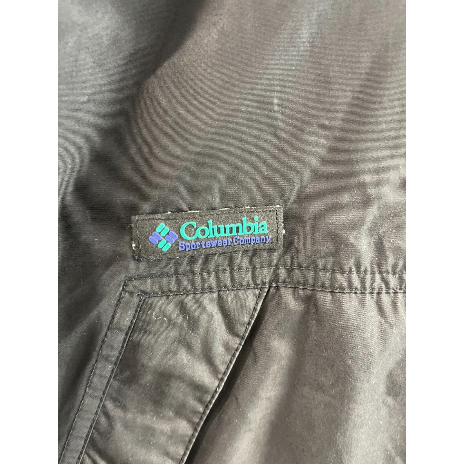 Columbia VTG 90S COLUMBIA SPORTSWEAR BLACK PURPLE BLUE LONG JACKET SZ Size US L / EU 52-54 / 3 - 6 Thumbnail