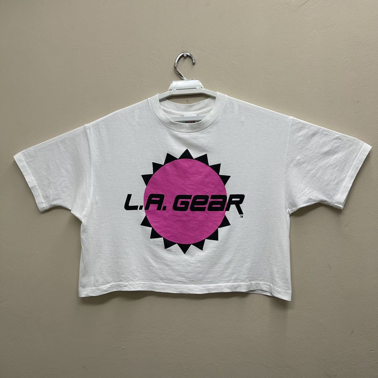 La Gear Rare! Vintage 90s L.A. Gear Crop Top Big Logo Single Stitch Size XL / US 12-14 / IT 48-50 - 1 Thumbnail
