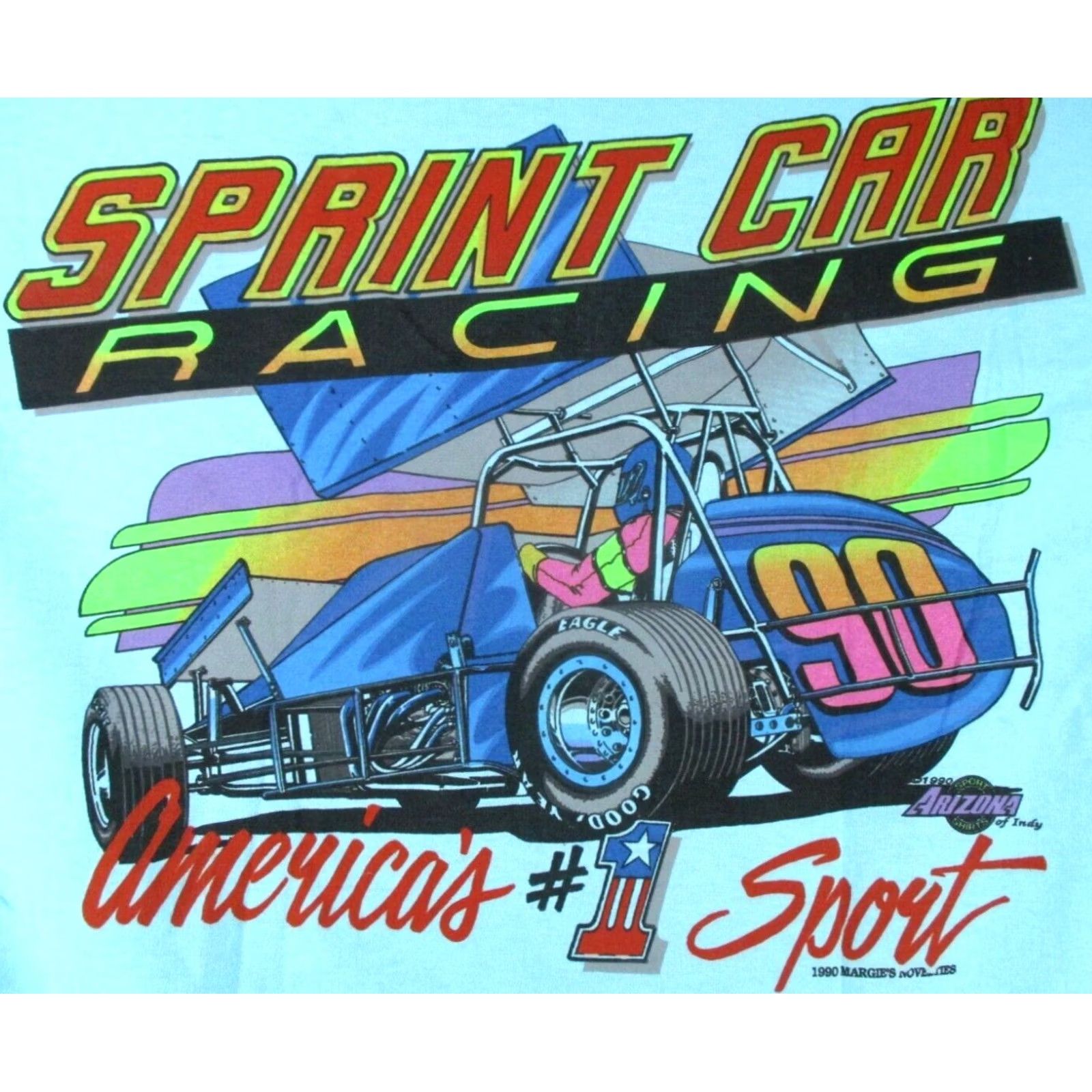 Vintage vtg SPRINT CAR RACING MUD SWEAT & GEARS T-Shirt XS blue 80s 90s Nike? Size US XS / EU 42 / 0 - 5 Thumbnail