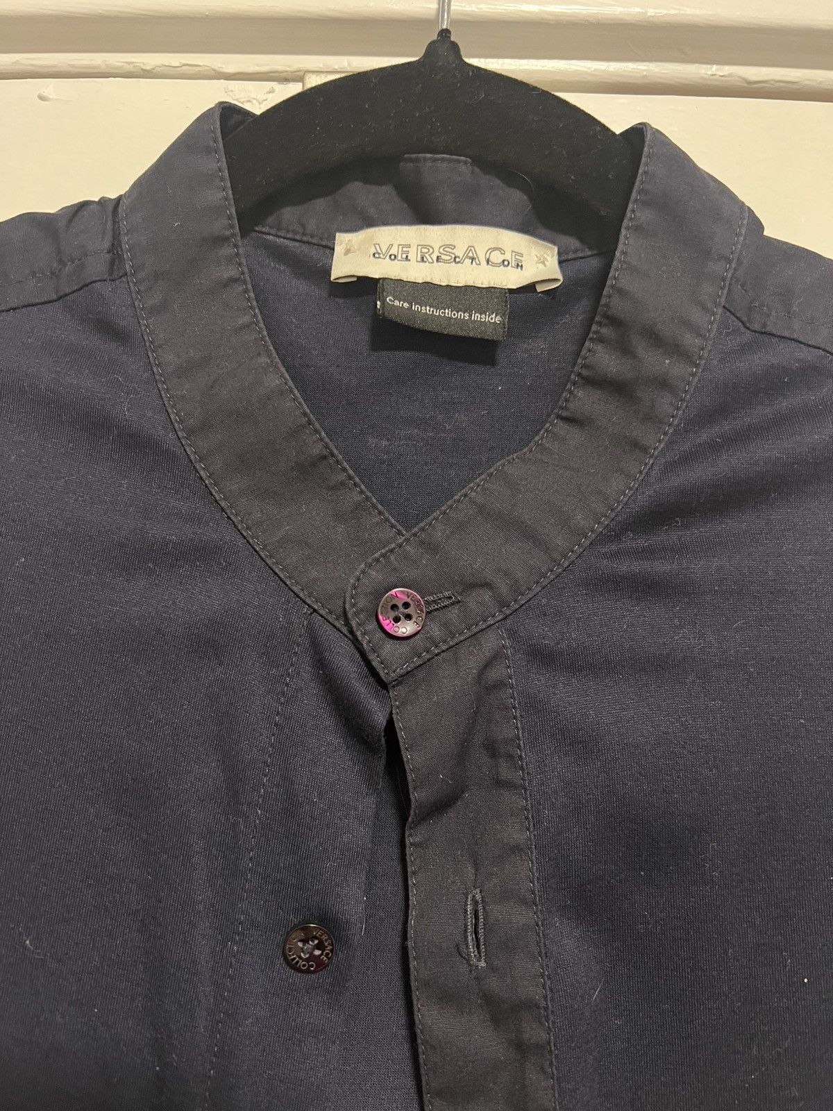 Versace Navy long sleeve shirt Size US M / EU 48-50 / 2 - 5 Thumbnail