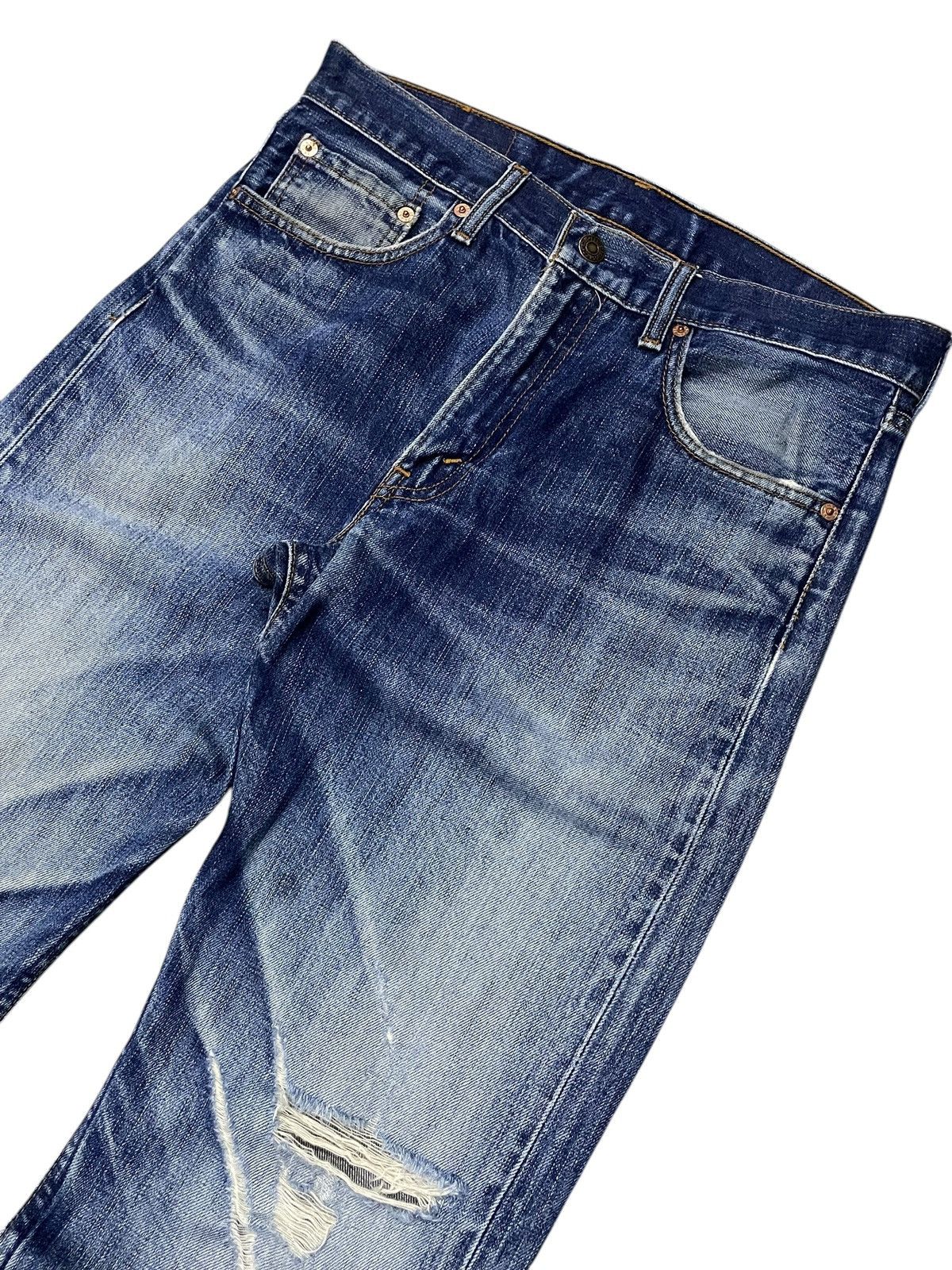 Levi's × Vintage Vintage Levis 505 Distressed Aging Loose Jeans Size US 31 - 3 Thumbnail