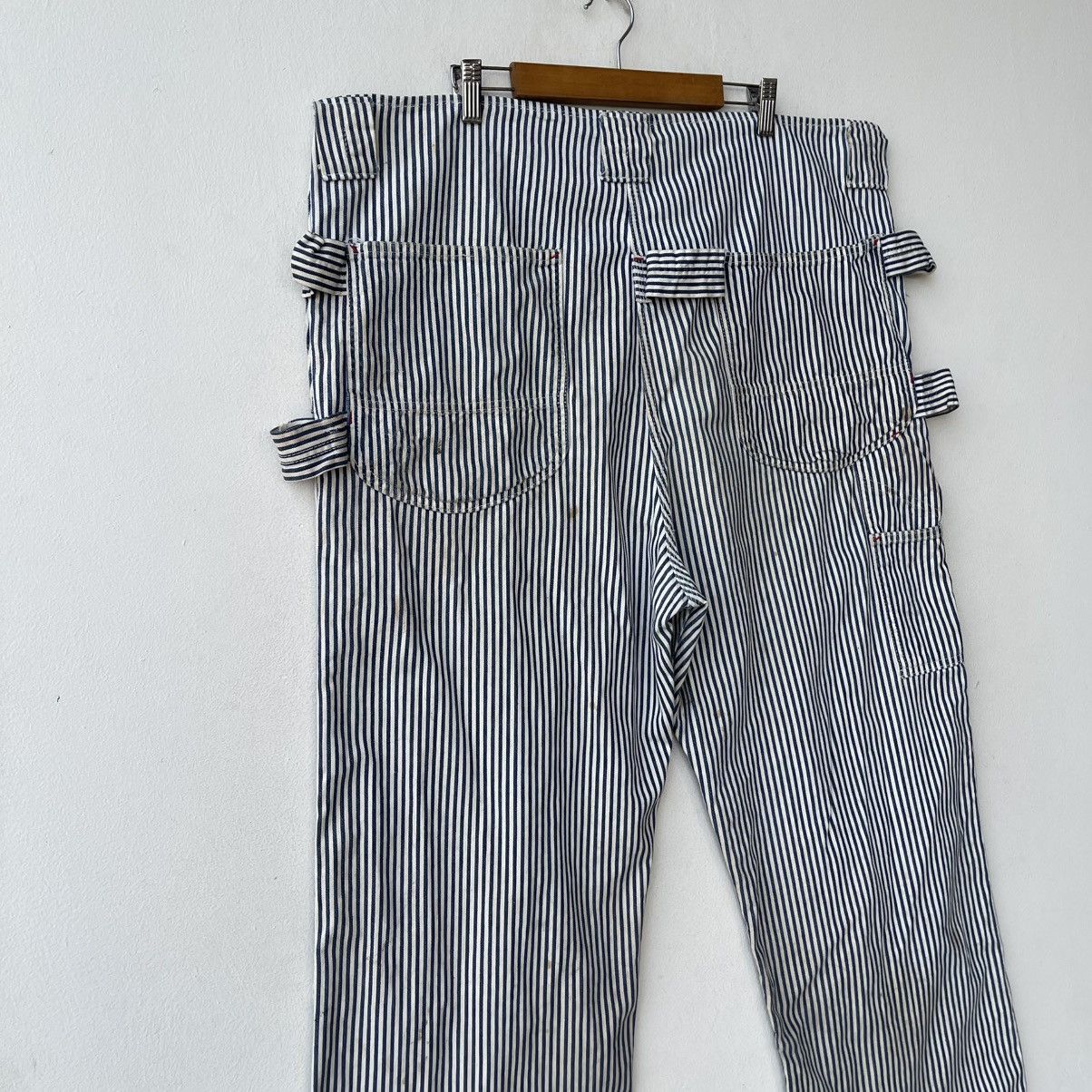 Vintage Vintage 50s Burlington Mfg Co Hickory Stripe Double Knee Size US 43 - 9 Thumbnail