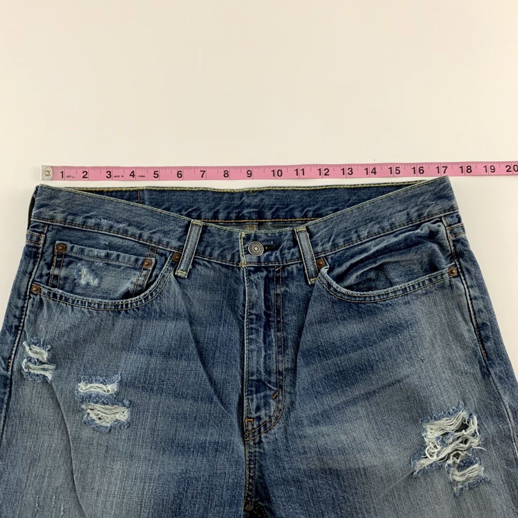 Levi's Levi's 541 Athletic Fit Jeans Denim Blue 34x30 Mens Medium Wash Distressed Straight Pants Jeans Size US 34 / EU 50 - 3 Thumbnail
