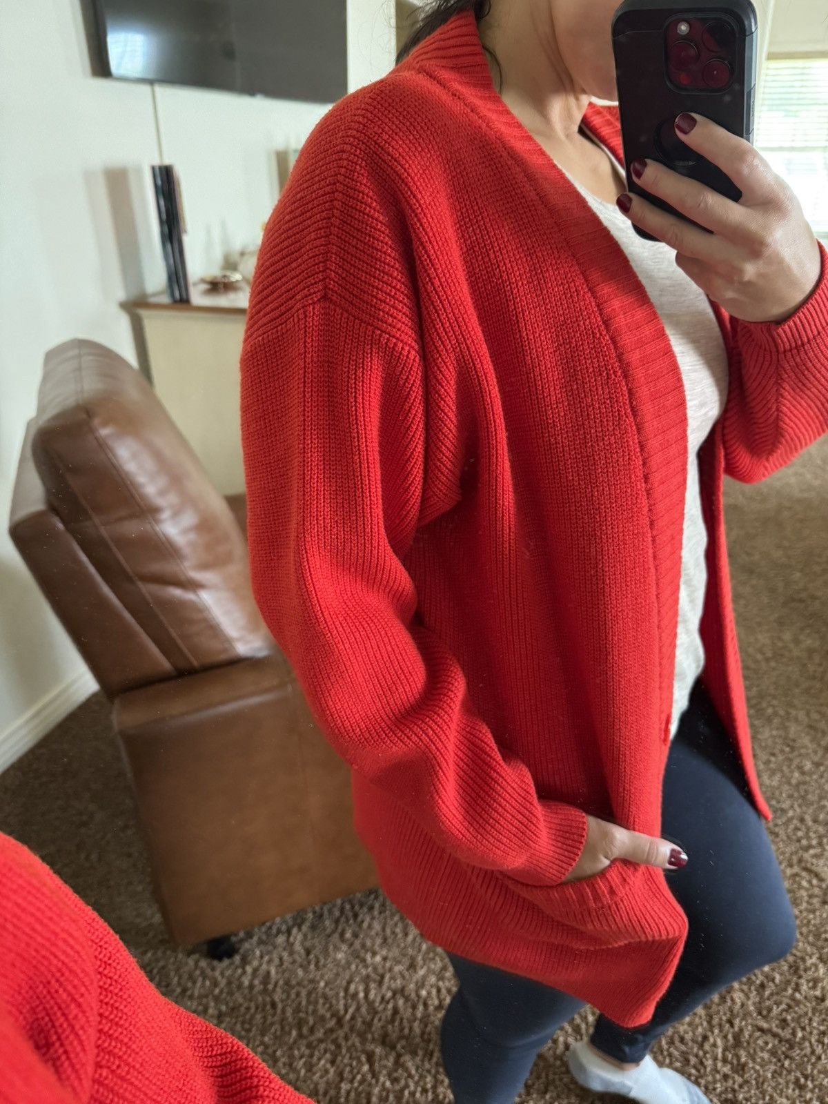 Other Tg Dragon chunky M womens red knit sweater cardigan Size M / US 6-8 / IT 42-44 - 1 Thumbnail