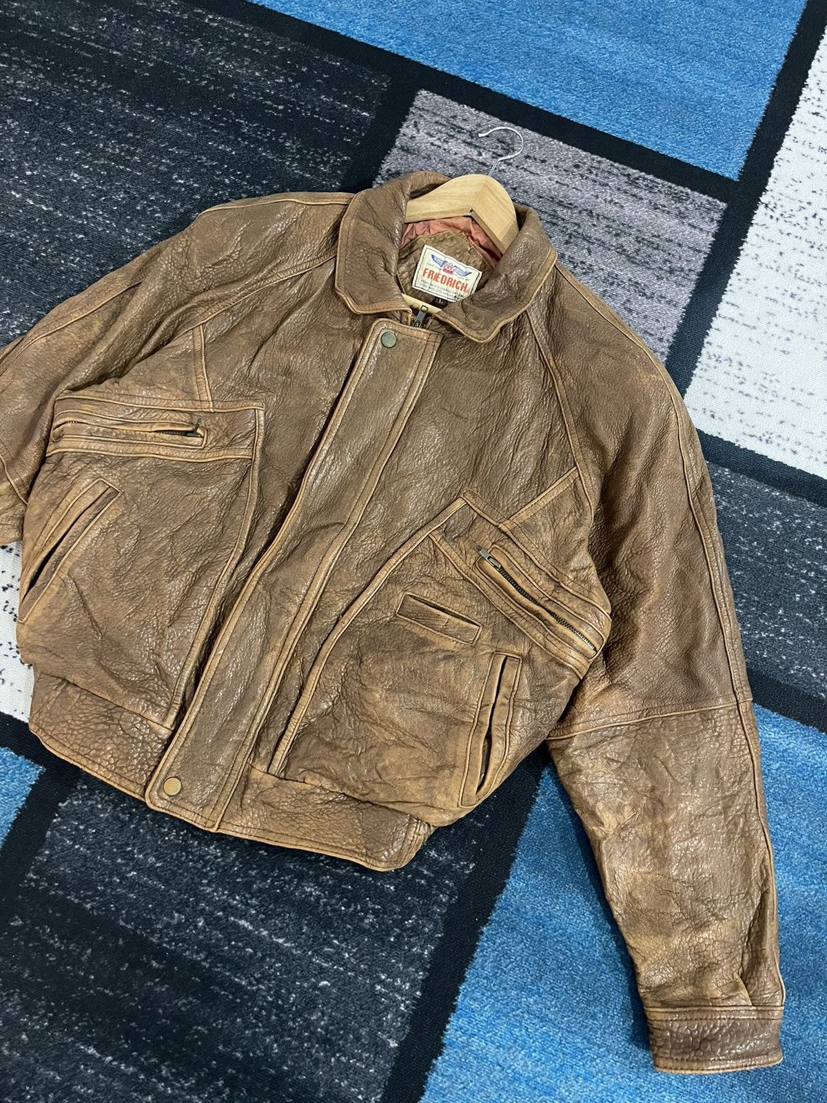 Vintage Vintage Friedrich Leather Bomber Jacket Size US L / EU 52-54 / 3 - 3 Thumbnail