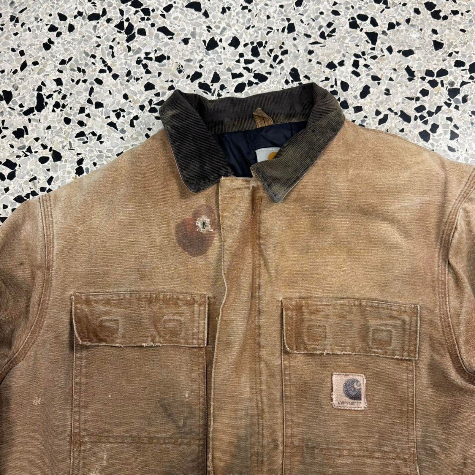 Carhartt VINTAGE 90S Y2K THRASHED CARHARTT WORKWEAR JACKET: Size US L / EU 52-54 / 3 - 2 Thumbnail