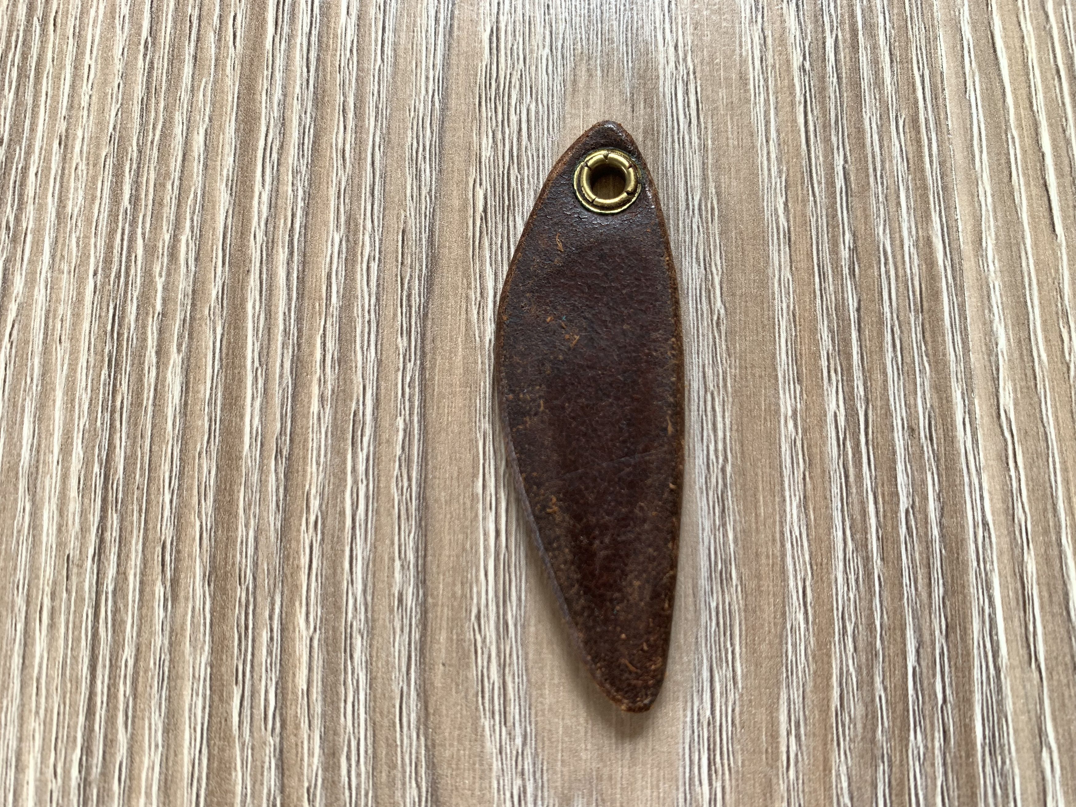 Handmade Leather Keychain With Viking Raven Embossing Size ONE SIZE - 3 Thumbnail