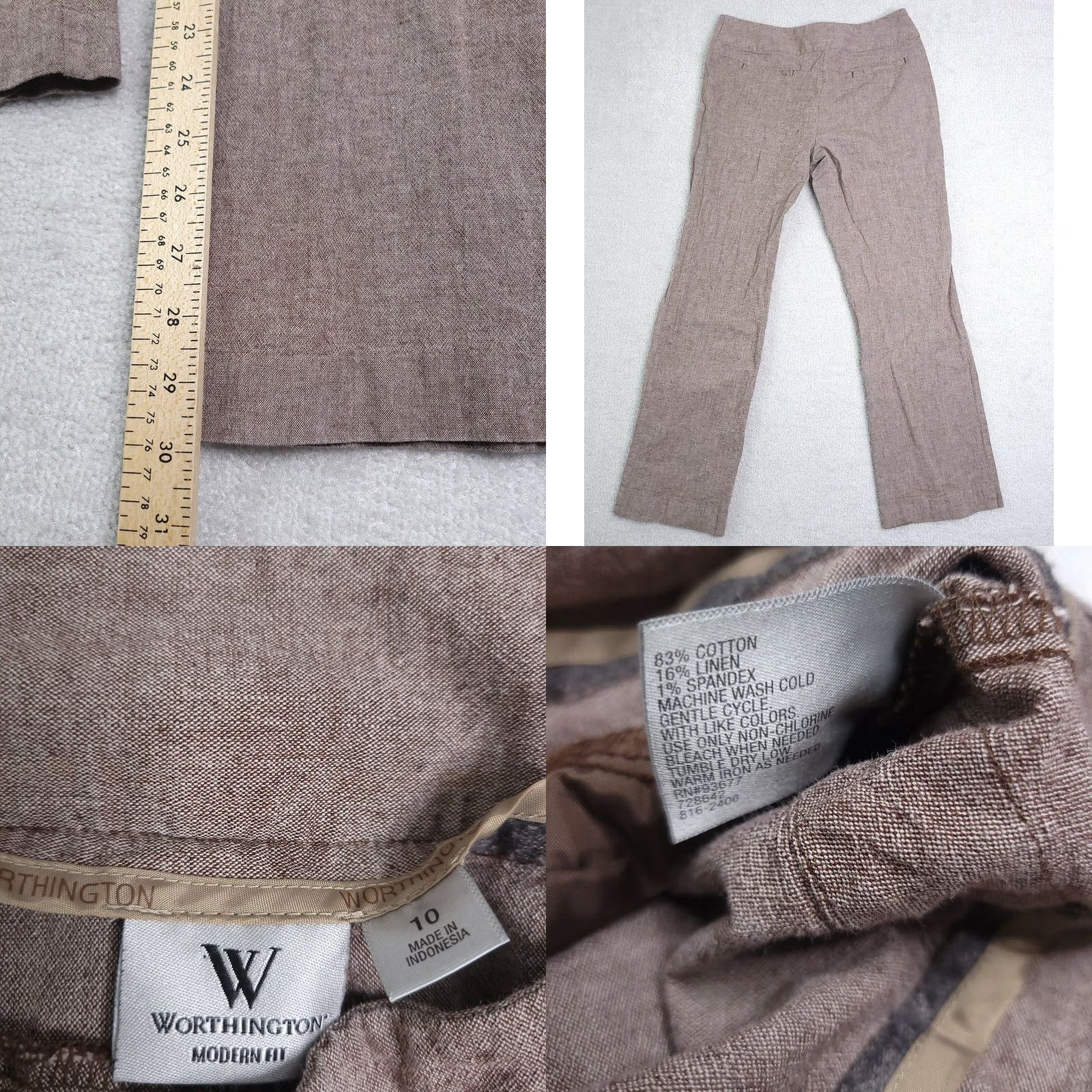 Worthington VINTAGE Worthington Modern Fit Pants Women's 10 Brown Back Pockets Classic Dress Pants Mens? Womens? Size 32" / US 10 / IT 46 - 8 Thumbnail