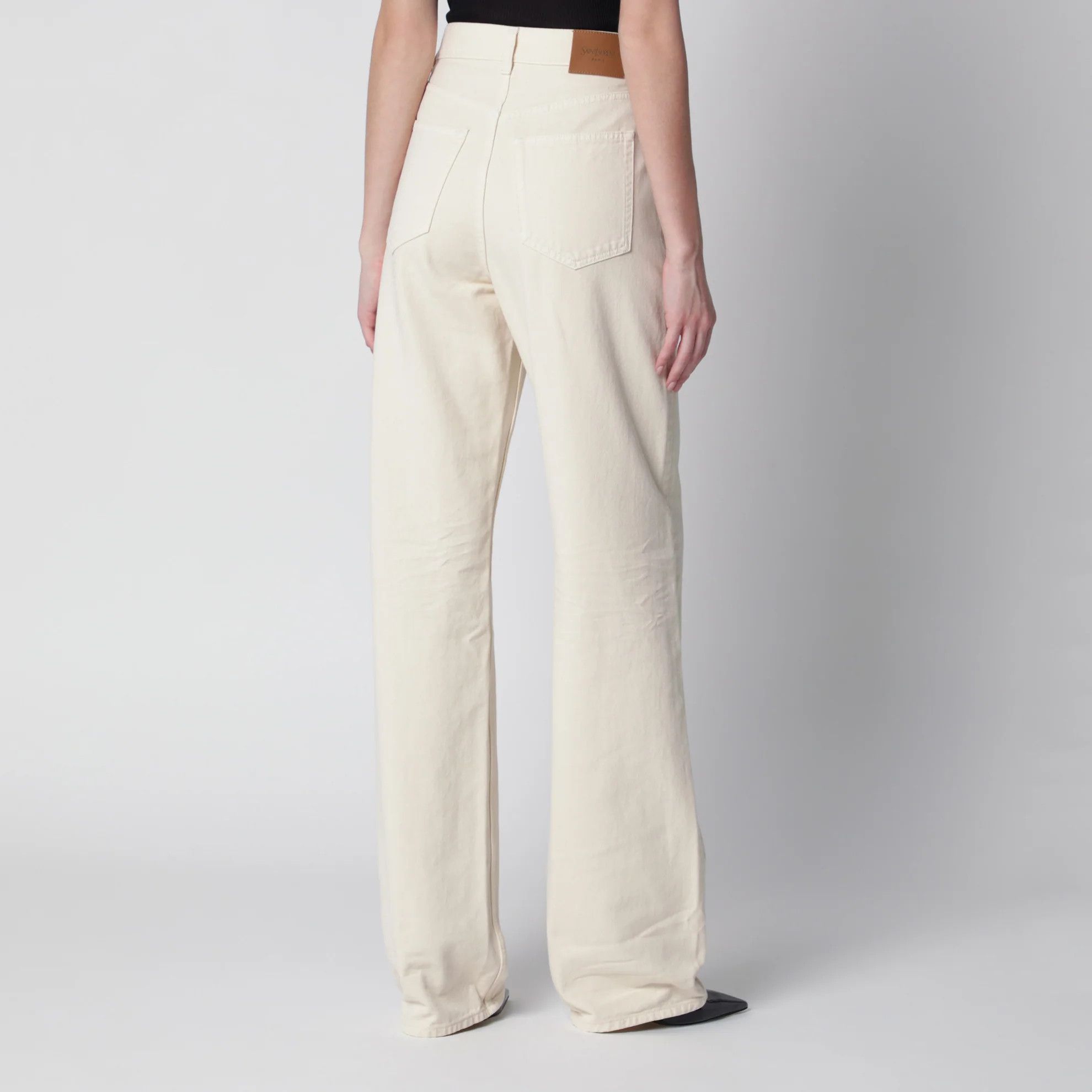 Saint Laurent Paris o1d2blof0526 High-waisted Denim Jeans in White Size 27" / US 4 / IT 40 - 4 Thumbnail