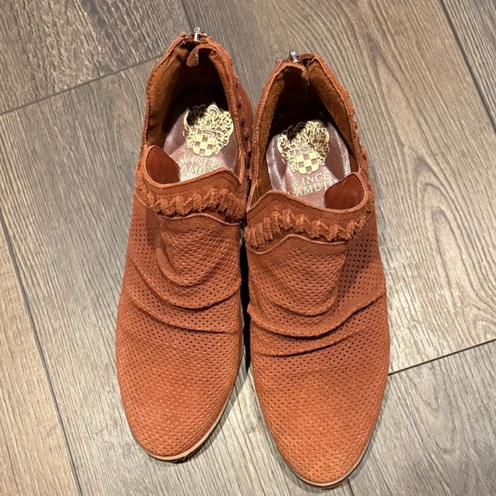 Vince Camuto Vince Camuto Women's 8 Rust Ankle Booties Block Heel Casual Size US 8 / IT 38 - 7 Thumbnail