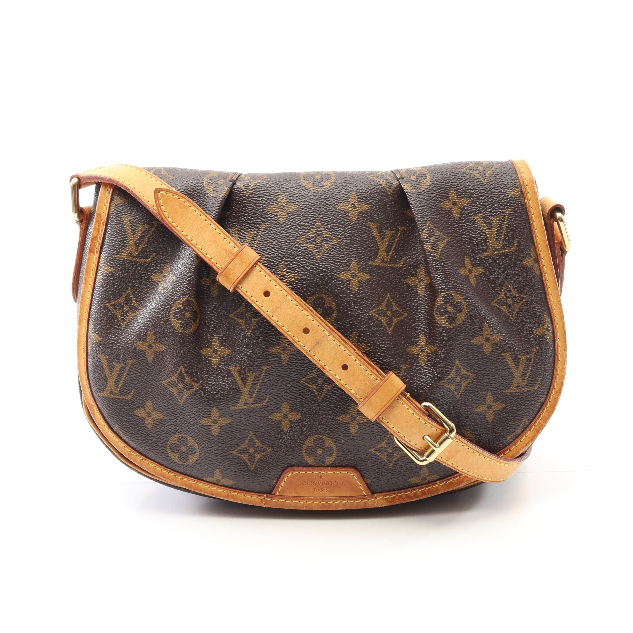 Louis Vuitton Menilmontant Pm Monogram Shoulder Bag Leather Brown, Women's