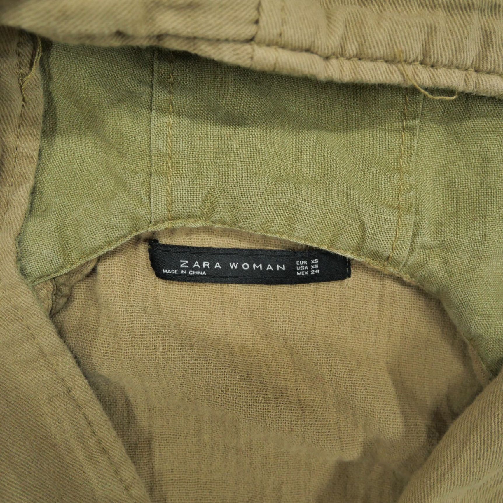 Zara Zara Jacket Womens XS X Small Tan Brown Gauze Hooded Military Size XS / US 0-2 / IT 36-38 - 5 Thumbnail